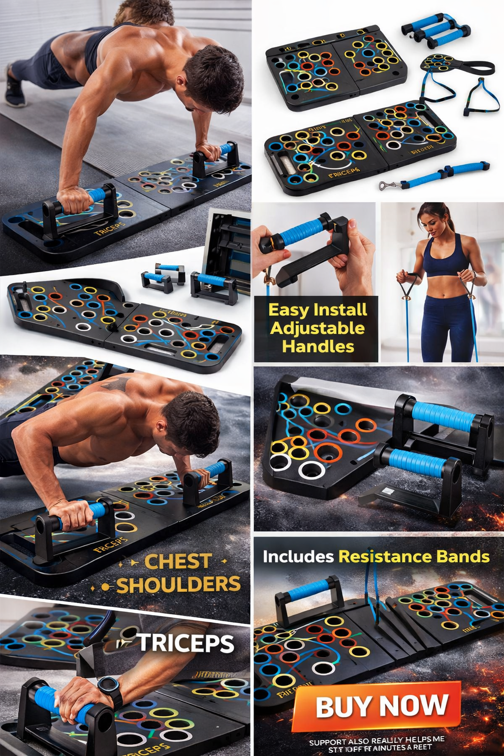 Home Fitness Multitasker: Push-Up Support Board